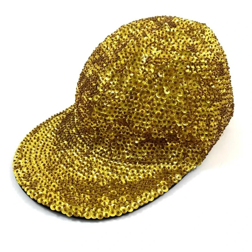 Rare 1980's gold sequin baseball cap by FASHION FANTASY - Picture 9 of 13